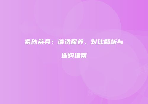 紫砂茶具：清洗保养、对比解析与选购指南