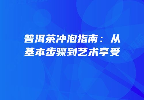 普洱茶冲泡指南：从基本步骤到艺术享受