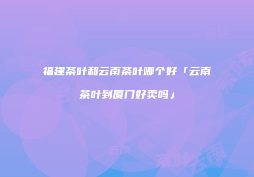 福建茶叶和云南茶叶哪个好「云南茶叶到厦门好卖吗」