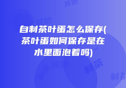 自制茶叶蛋怎么保存(茶叶蛋如何保存是在水里面泡着吗)