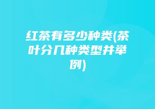 红茶有多少种类(茶叶分几种类型并举例)