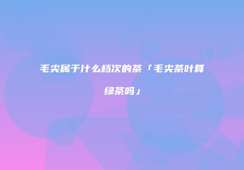毛尖属于什么档次的茶「毛尖茶叶算绿茶吗」