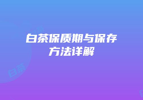 白茶保质期与保存方法详解