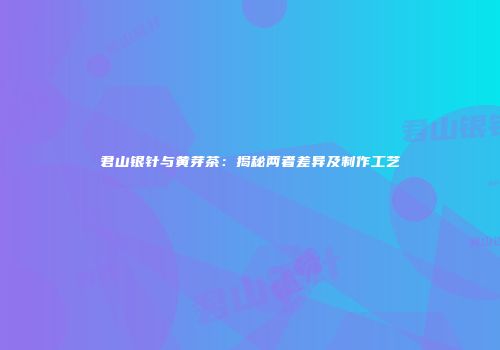 君山银针与黄芽茶：揭秘两者差异及制作工艺