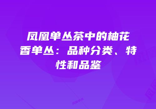 凤凰单丛茶中的柚花香单丛：品种分类、特性和品鉴