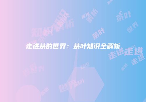 走进茶的世界：茶叶知识全解析