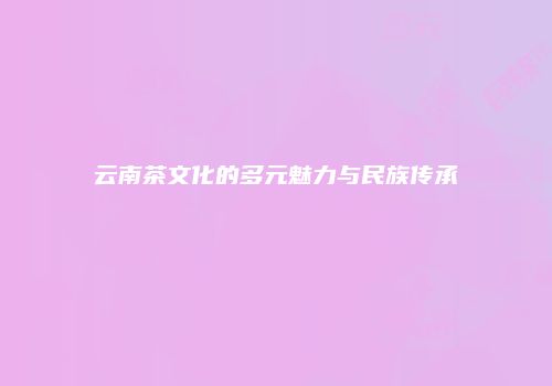 云南茶文化的多元魅力与民族传承