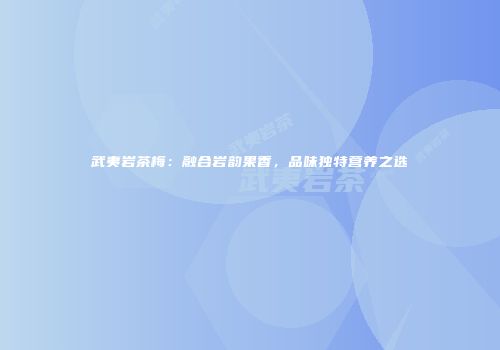 武夷岩茶梅：融合岩韵果香，品味独特营养之选