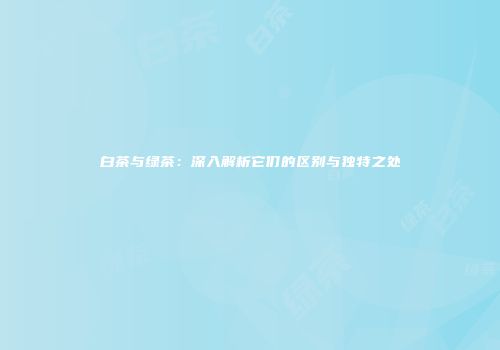 白茶与绿茶：深入解析它们的区别与独特之处