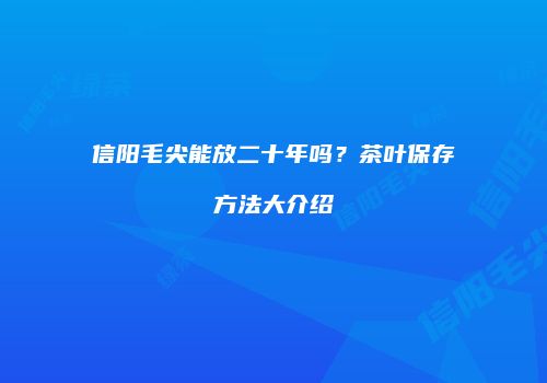 信阳毛尖能放二十年吗？茶叶保存方法大介绍