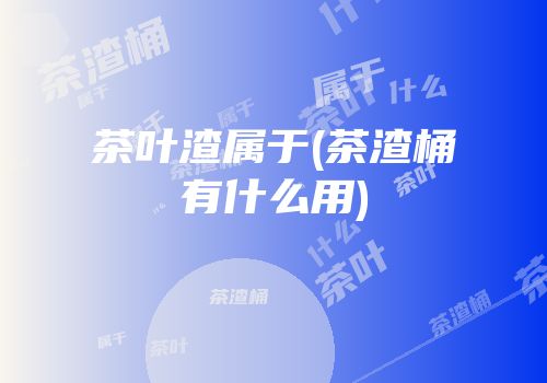 茶叶渣属于(茶渣桶有什么用)