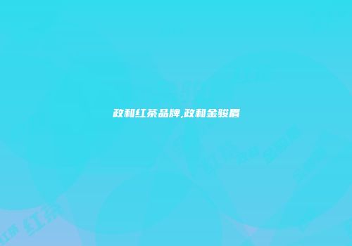 政和红茶品牌,政和金骏眉