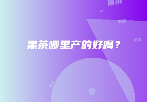 黑茶哪里产的好喝？