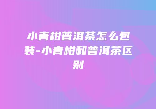 小青柑普洱茶怎么包装-小青柑和普洱茶区别