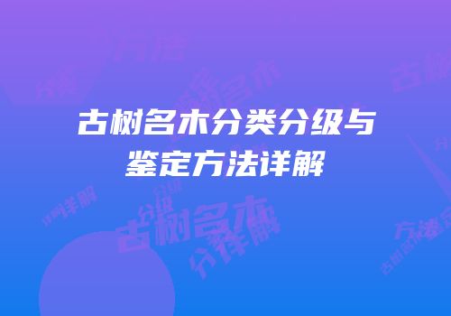 古树名木分类分级与鉴定方法详解