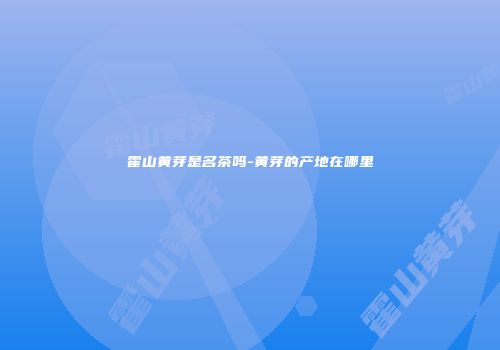 霍山黄芽是名茶吗-黄芽的产地在哪里