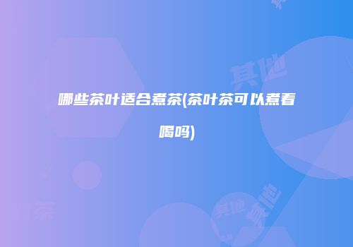 哪些茶叶适合煮茶(茶叶茶可以煮着喝吗)