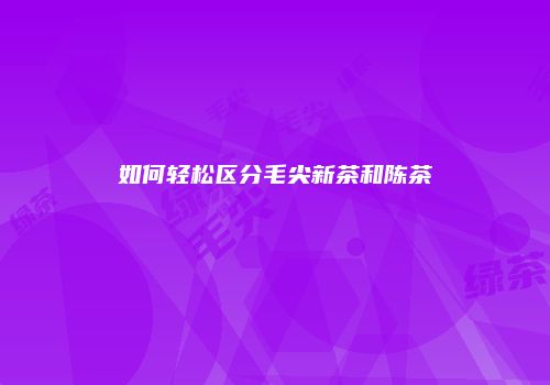 如何轻松区分毛尖新茶和陈茶