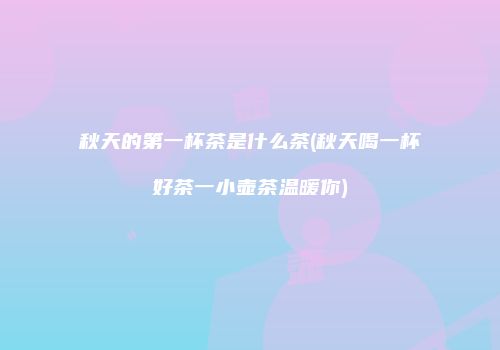 秋天的第一杯茶是什么茶(秋天喝一杯好茶一小壶茶温暖你)
