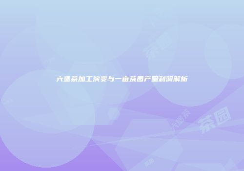 六堡茶加工演变与一亩茶园产量利润解析