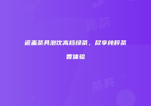 瓷盖茶具泡饮高档绿茶，尽享纯粹茶香体验