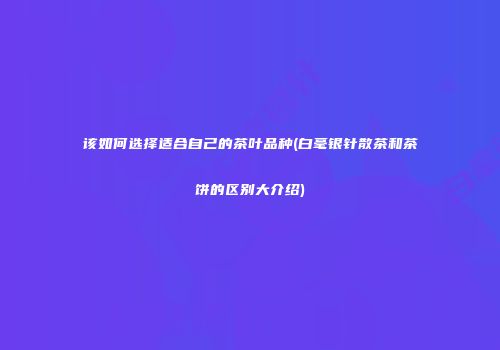 该如何选择适合自己的茶叶品种(白毫银针散茶和茶饼的区别大介绍)