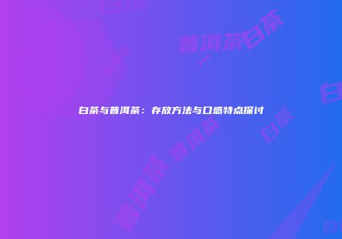 白茶与普洱茶：存放方法与口感特点探讨