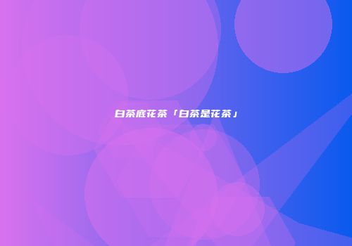 白茶底花茶「白茶是花茶」