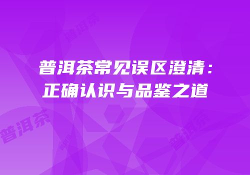 普洱茶常见误区澄清：正确认识与品鉴之道