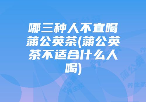 哪三种人不宜喝蒲公英茶(蒲公英茶不适合什么人喝)