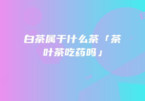白茶属于什么茶「茶叶茶吃药吗」