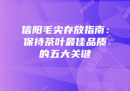 信阳毛尖存放指南：保持茶叶最佳品质的五大关键