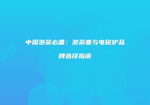 中国泡茶必备：泡茶壶与电磁炉品牌选择指南