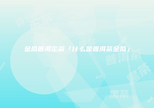 金瓜普洱沱茶「什么是普洱茶金瓜」
