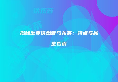 揭秘至尊铁观音乌龙茶：特点与品鉴指南