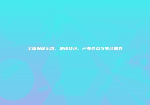 全面探秘东营：地理特色、产业亮点与生活画卷