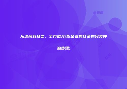 从选茶到品尝，全方位介绍(金骏眉红茶的完美冲泡步骤)