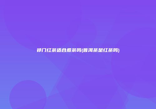 祁门红茶适合煮茶吗(普洱茶是红茶吗)