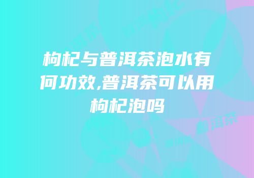 枸杞与普洱茶泡水有何功效,普洱茶可以用枸杞泡吗