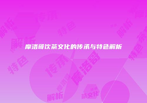 摩洛哥饮茶文化的传承与特色解析