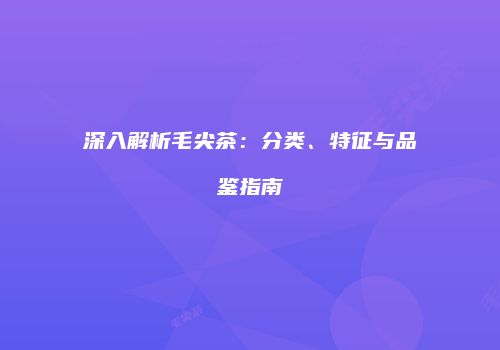 深入解析毛尖茶：分类、特征与品鉴指南