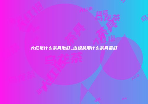 大红袍什么茶具泡好_泡绿茶用什么茶具最好