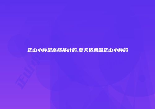 正山小种是高档茶叶吗,夏天适合喝正山小种吗