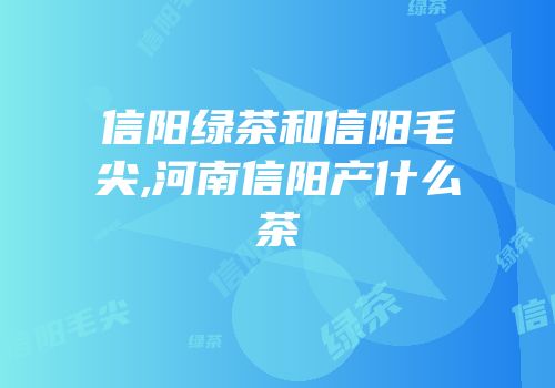 信阳绿茶和信阳毛尖,河南信阳产什么茶