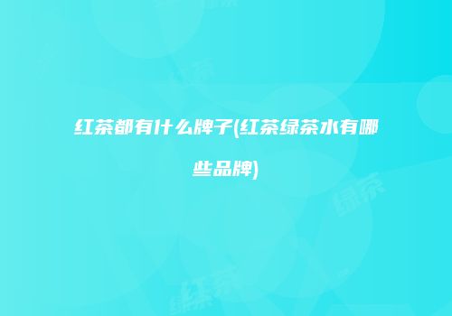 红茶都有什么牌子(红茶绿茶水有哪些品牌)