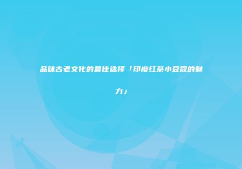 品味古老文化的最佳选择「印度红茶小豆蔻的魅力」