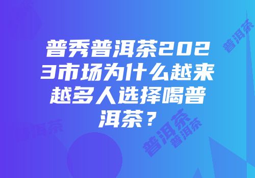 普秀普洱茶2023市场为什么越来越多人选择喝普洱茶？