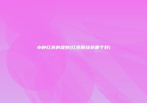 小种红茶的级别(红茶和绿茶哪个好)