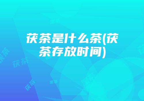 茯茶是什么茶(茯茶存放时间)