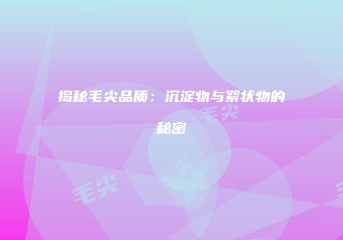 揭秘毛尖品质：沉淀物与絮状物的秘密